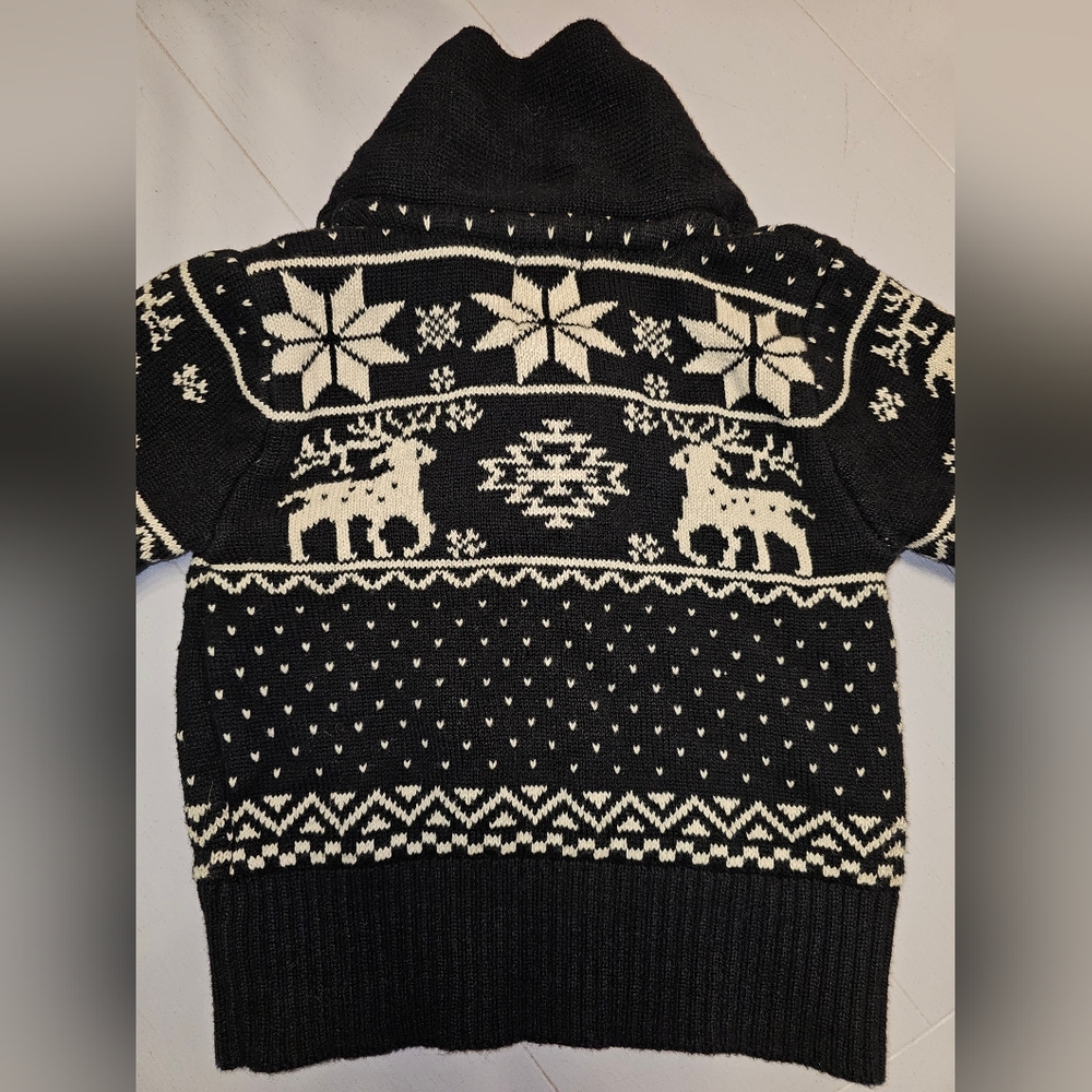 Peek...Little Peanut Sz 12-18 Months Black Sweater Pullover Reindeer - Picture 8 of 10